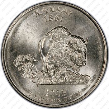 25 центов 2005, Канзас - Реверс