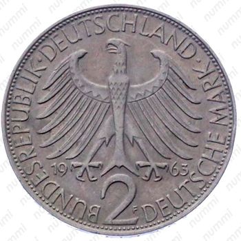 2 марки 1963, F, Макс Планк [Германия] - Аверс