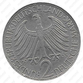 2 марки 1963, J, Макс Планк [Германия] - Аверс