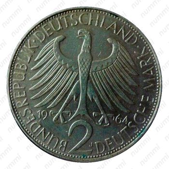 2 марки 1964, D, Макс Планк [Германия] - Аверс