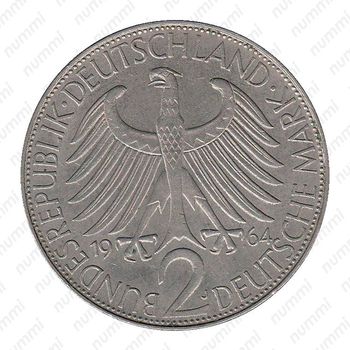 2 марки 1964, F, Макс Планк [Германия] - Аверс