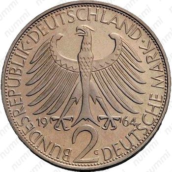 2 марки 1964, G, Макс Планк [Германия] - Аверс