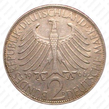 2 марки 1966, D, Макс Планк [Германия] - Аверс