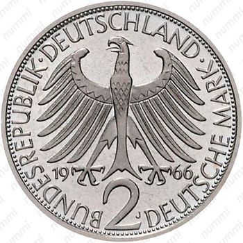 2 марки 1966, J, Макс Планк [Германия] - Аверс