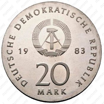 20 марок 1983, Мартин Лютер [Германия] - Аверс