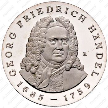 20 марок 1984, 300 лет со дня рождения и 225 лет со дня смерти Георга Фридриха Генделя [Германия] - Реверс