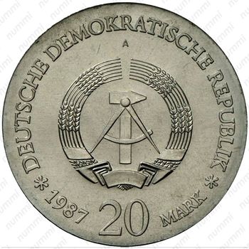 20 марок 1987, 750 лет Берлину [Германия] - Аверс