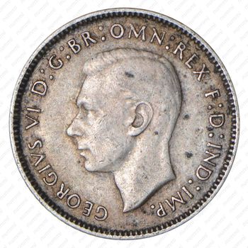 6 пенсов 1942, D, знак монетного двора: "D" - Денвер [Австралия] - Аверс