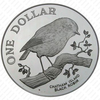 1 доллар 1984, Чёрный Робин (Остров Чатем) [Австралия] Proof - Реверс
