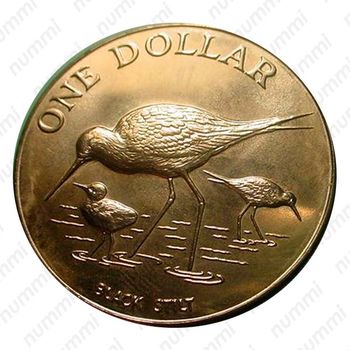 1 доллар 1985, Чёрный ходулочник [Австралия] - Реверс