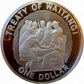 1 доллар 1990, Договор Вайтанги [Австралия] - Реверс