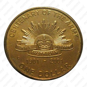 1 доллар 2001, C, армия [Австралия] - Реверс