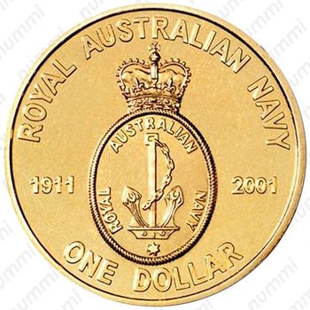 1 доллар 2001, флот [Австралия] - Реверс