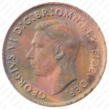 1 пенни 1947, точка [Австралия] - Аверс