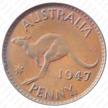 1 пенни 1947, точка [Австралия] - Реверс