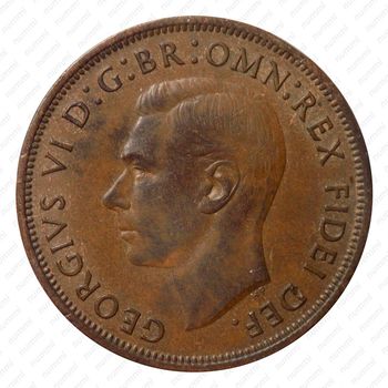 1 пенни 1951, PL, знак монетного двора: "PL" - Лондон [Австралия] - Аверс