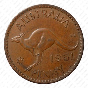 1 пенни 1951, PL, знак монетного двора: "PL" - Лондон [Австралия] - Реверс