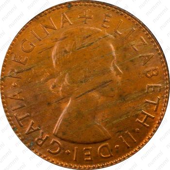 1 пенни 1955, без точки после "PENNY" - Монетный двор Мельбурна [Австралия] - Аверс