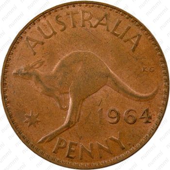 1 пенни 1964, точка [Австралия] - Реверс