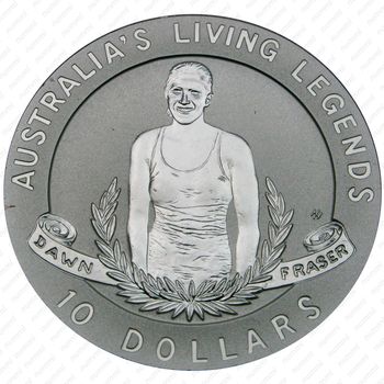 10 долларов 1995, Олимпийские золотые медалисты - Дон Фрейзер [Австралия] Proof - Реверс