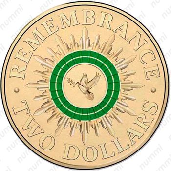 2 доллара 2014, День памяти [Австралия] - Реверс