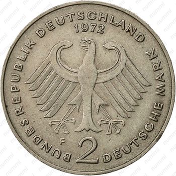 2 марки 1969, F, Конрад Аденауэр, 20 лет Федеративной Республике (1949-1969) [Германия] - Аверс