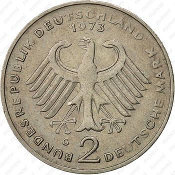 2 марки 1969, G, Конрад Аденауэр, 20 лет Федеративной Республике (1949-1969) [Германия] - Аверс