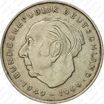 2 марки 1969, J, Конрад Аденауэр, 20 лет Федеративной Республике (1949-1969) [Германия] - Реверс