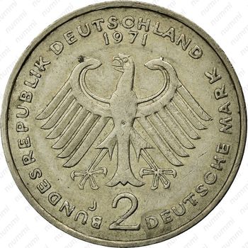 2 марки 1971, J, Хойс [Германия] - Аверс