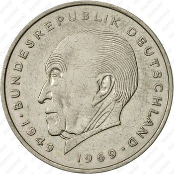 2 марки 1973, J, Аденауэр [Германия] - Реверс
