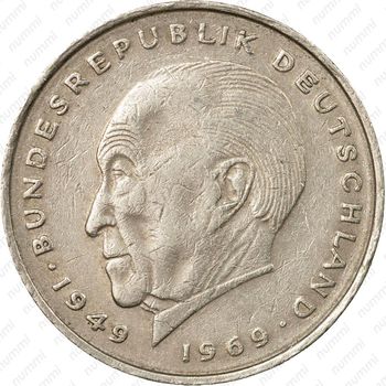 2 марки 1976, F, Конрад Аденауэр, 20 лет Федеративной Республике (1949-1969) [Германия] - Реверс