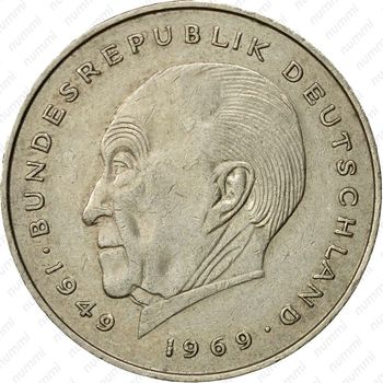 2 марки 1977, D, Конрад Аденауэр, 20 лет Федеративной Республике (1949-1969) [Германия] - Реверс