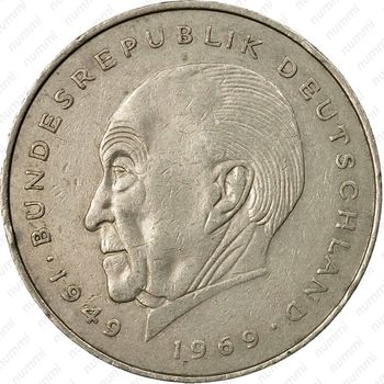 2 марки 1977, J, Конрад Аденауэр, 20 лет Федеративной Республике (1949-1969) [Германия] - Реверс