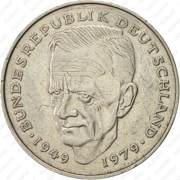 2 марки 1979, F, Курт Шумахер, 30 лет Федеративной Республике (1949-1979) [Германия] - Реверс