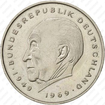 2 марки 1981, F, Конрад Аденауэр, 20 лет Федеративной Республике (1949-1969) [Германия] - Реверс