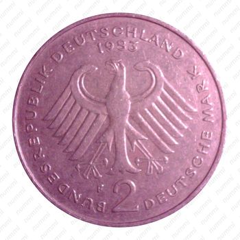 2 марки 1983, F, Курт Шумахер, 30 лет Федеративной Республике (1949-1979) [Германия] - Аверс