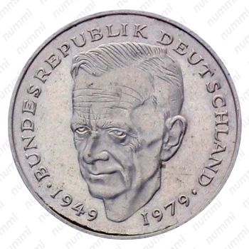 2 марки 1985, J, Конрад Аденауэр, 20 лет Федеративной Республике (1949-1969) [Германия] - Реверс