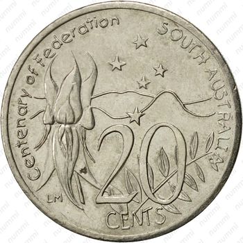 20 центов 2001, южные территории [Австралия] - Реверс