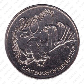 20 центов 2001, западные территории [Австралия] - Реверс