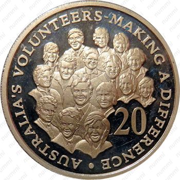20 центов 2003, Австралийские волонтеры [Австралия] - Реверс