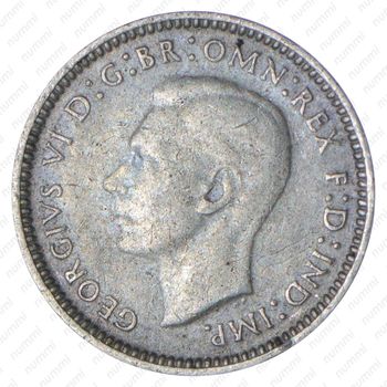 3 пенса 1943, D, знак монетного двора: "D" - Денвер [Австралия] - Аверс