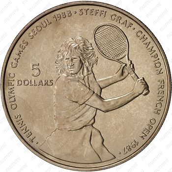 5 долларов 1987, Штеффи Граф [Австралия] - Реверс