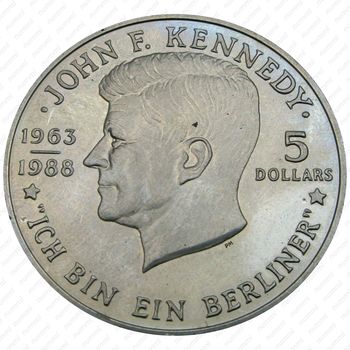 5 долларов 1988, Джон Кеннеди [Австралия] - Реверс