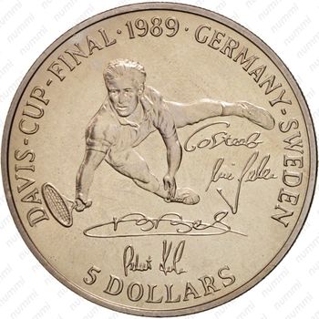 5 долларов 1989, теннис [Австралия] - Реверс