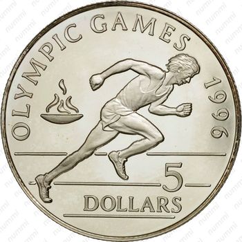 5 долларов 1992, бег [Австралия] Proof - Реверс