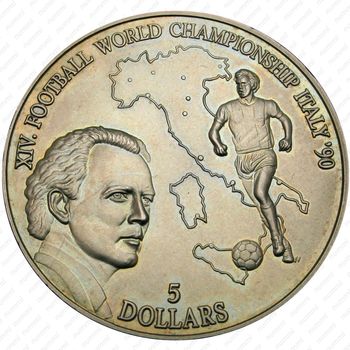 5 долларов 1990, Чемпионат мира по футболу, Италия 1990 [Австралия] - Реверс