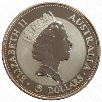 5 долларов 1991, Австралийская Кукабура [Австралия] - Аверс