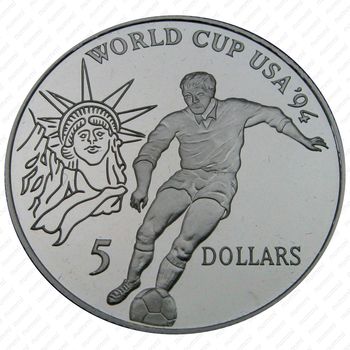 5 долларов 1991, футбол [Австралия] Proof - Реверс