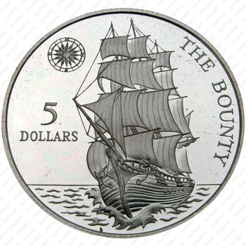 5 долларов 1992, Баунти [Австралия] Proof - Реверс