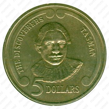 5 долларов 1992, Тасман [Австралия] - Реверс